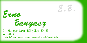 erno banyasz business card