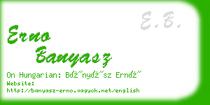 erno banyasz business card